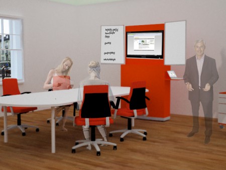 Visualisering av kontorsmöbler som byggdes och såldes via företaget Wide